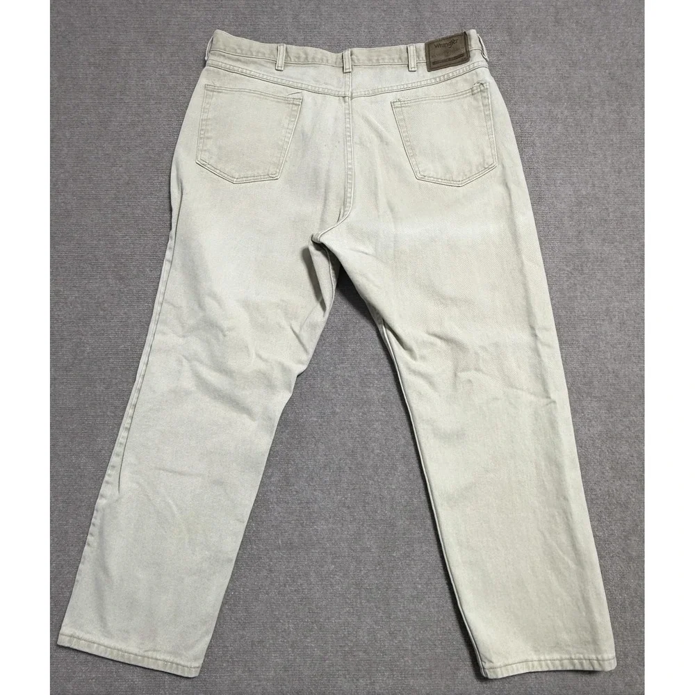 Wrangler Silver Edition Jeans Mens 40x29 Beige Straight‎ Leg Premium Quality USA